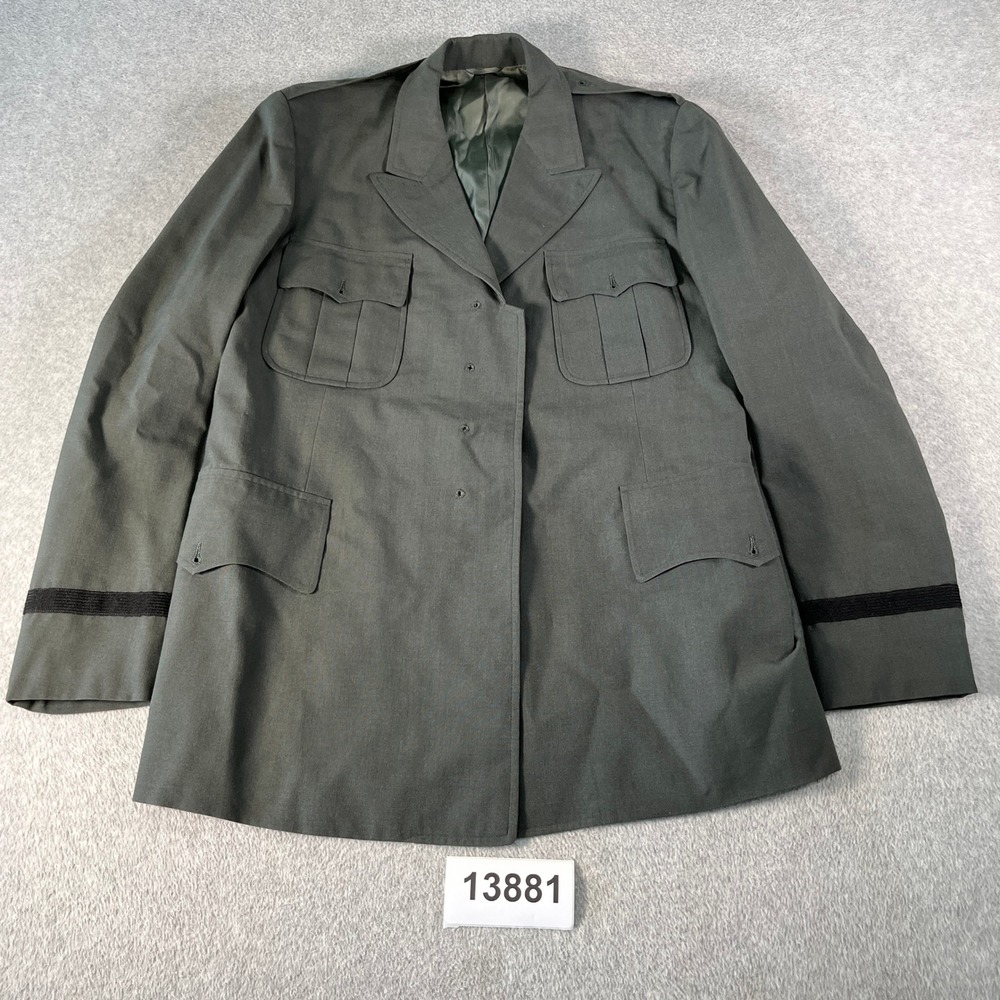 Vintage Korean Army Goldentex Blazer Jacket Men L Dark Green
